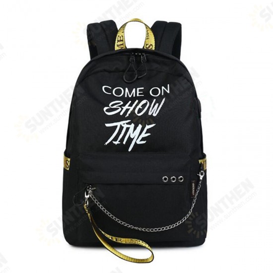 15.6 Inch Anti-Theft Laptop USB Backpack Luminous Outdoor Travel School Bag Men Women