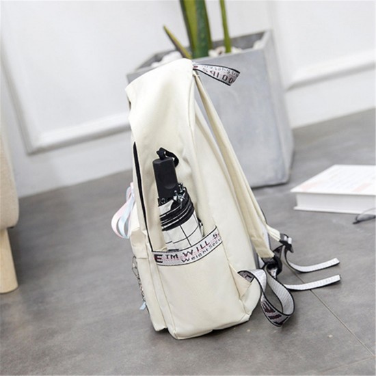 15L Canvas Backpack Student School Rucksack Shoulder Bag Outdoor Travel