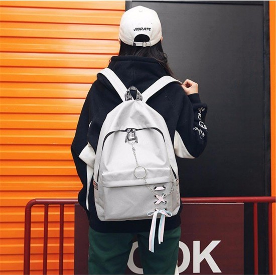 17L Outdoor Travel Backpack Waterproof Nylon School Rucksack Girls Women Bag With Headphone Jack