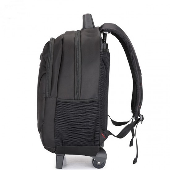 19Inch Waterproof Wheeled Trolley Backpack Laptop Suitcase Luggage Rucksack Traveling Stroage Bags