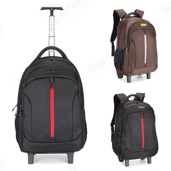 19Inch Waterproof Wheeled Trolley Backpack Laptop Suitcase Luggage Rucksack Traveling Stroage Bags