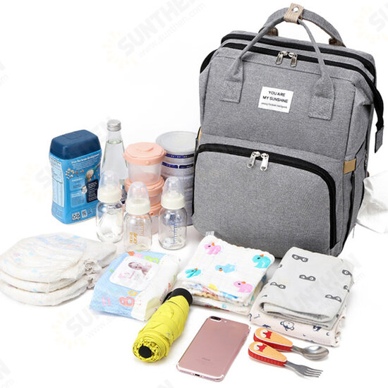 2 IN 1 Foldable Diaper Bag Large Capacity Baby Crib Backpack Nappy Mummy Bags For Mom Outdoors Travel 2 IN 1 Foldable Diaper Bag Large Capacity Baby Crib Backpack Nappy Mummy Bags For Mom Outdoors Travel