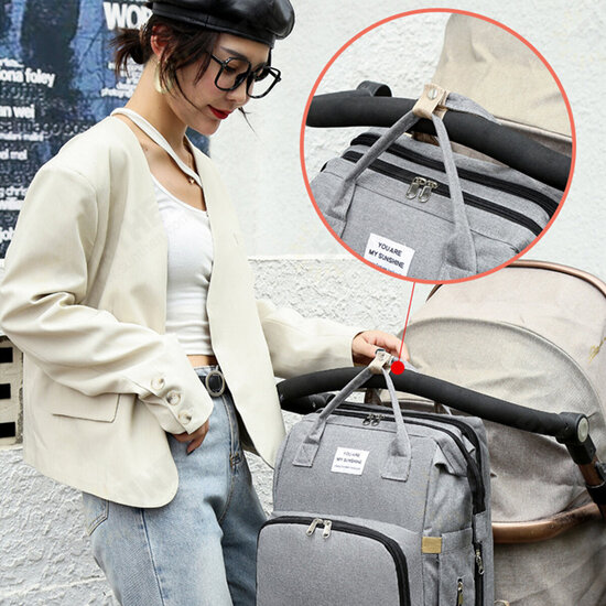 2 IN 1 Foldable Diaper Bag Large Capacity Baby Crib Backpack Nappy Mummy Bags For Mom Outdoors Travel 2 IN 1 Foldable Diaper Bag Large Capacity Baby Crib Backpack Nappy Mummy Bags For Mom Outdoors Travel