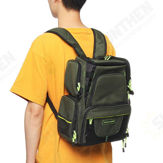 22/64L Backpack Fishing Bag Travel Camping Storage Bag With Lure Boxes