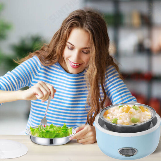 230W 1.3L Portable Electric Stainless Steel Lunch Bento Box Picnic Bag Heated Food Storage Warmer Hot Container