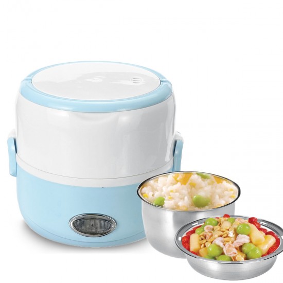 230W 1.3L Portable Electric Stainless Steel Lunch Bento Box Picnic Bag Heated Food Storage Warmer Hot Container