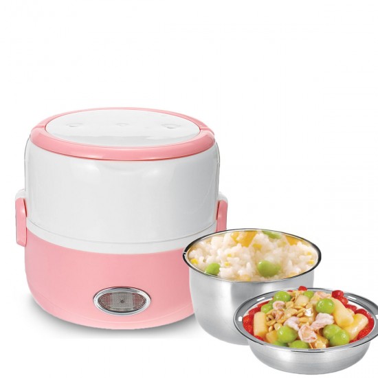 230W 1.3L Portable Electric Stainless Steel Lunch Bento Box Picnic Bag Heated Food Storage Warmer Hot Container
