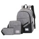 3 Pcs Backpack School Bag Laptop Bag Canvas Cross body Bags Camping Travel Handbag Pen Bag