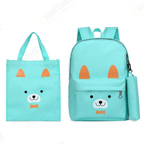 3 Pcs School Bag Sets Canvas Backpack Shoulder Bags Handbag Camping Travel Bag With Pencil Case