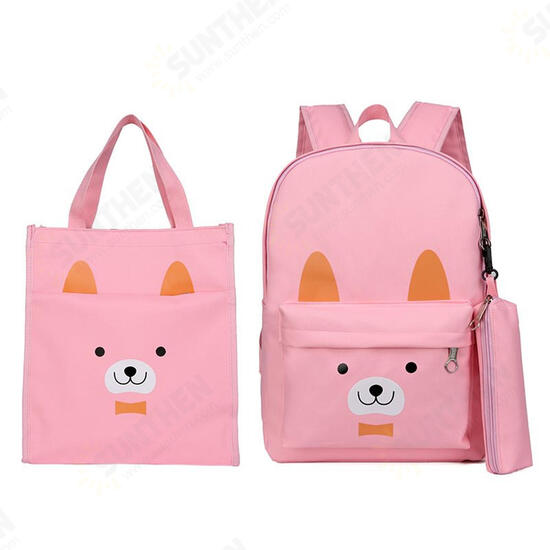 3 Pcs School Bag Sets Canvas Backpack Shoulder Bags Handbag Camping Travel Bag With Pencil Case