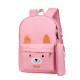 3 Pcs School Bag Sets Canvas Backpack Shoulder Bags Handbag Camping Travel Bag With Pencil Case