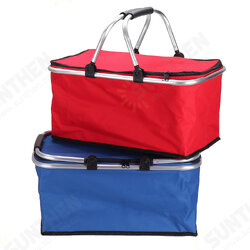 30L Waterproof Folding Picnic Lunch Bag Camping Insulated Bag Cooler Hamper Storage Basket Bag Box With Handle For Outdoor Picnic 30L Waterproof Folding Picnic Lunch Bag Camping Insulated Bag Cooler Hamper Storage Basket Bag Box With Handle For Outdoor Picnic