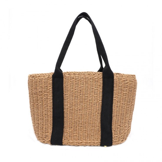 32 x 24cm Straw Bag Handbag Handmade Woven Beach Camping Travel Crossbody Bag