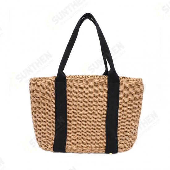 32 x 24cm Straw Bag Handbag Handmade Woven Beach Camping Travel Crossbody Bag