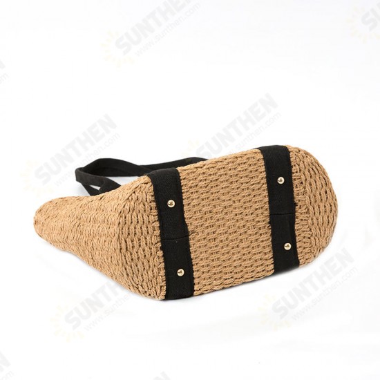32 x 24cm Straw Bag Handbag Handmade Woven Beach Camping Travel Crossbody Bag 32 x 24cm Straw Bag Handbag Handmade Woven Beach Camping Travel Crossbody Bag