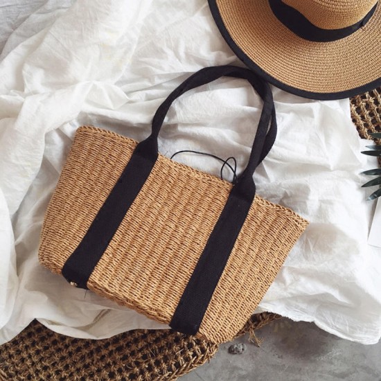 32 x 24cm Straw Bag Handbag Handmade Woven Beach Camping Travel Crossbody Bag 32 x 24cm Straw Bag Handbag Handmade Woven Beach Camping Travel Crossbody Bag