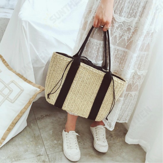 32 x 24cm Straw Bag Handbag Handmade Woven Beach Camping Travel Crossbody Bag