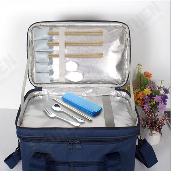 33x20x27cm Oxford Double layer Insulated Lunch Bag Large Capacity Travel Outdoor Picnic Tote Bag 33x20x27cm Oxford Double layer Insulated Lunch Bag Large Capacity Travel Outdoor Picnic Tote Bag