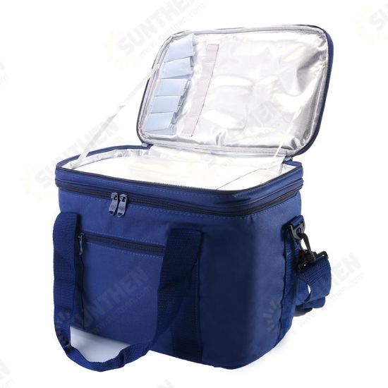 33x20x27cm Oxford Double layer Insulated Lunch Bag Large Capacity Travel Outdoor Picnic Tote Bag