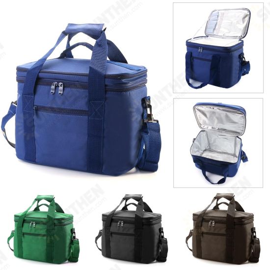 33x20x27cm Oxford Double layer Insulated Lunch Bag Large Capacity Travel Outdoor Picnic Tote Bag