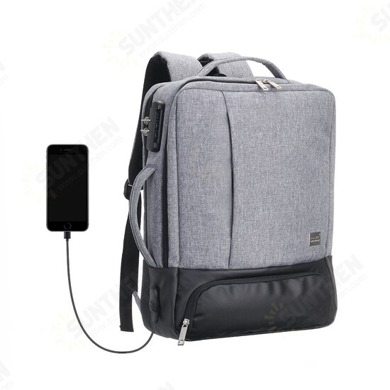 35L USB Backpack 15.6inch Laptop Bag Waterproof Anti-theft Lock Travel Business School Bag