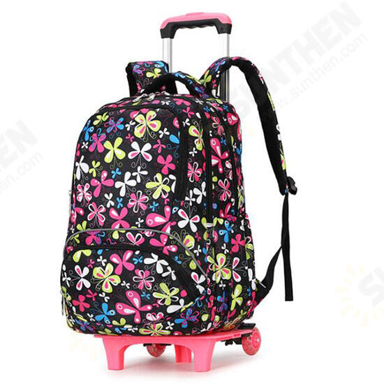 38L 6 Wheels Removable Luggage Trolley Backpack Rucksack Student School Bag Outdoor Travel