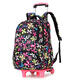 38L 6 Wheels Removable Luggage Trolley Backpack Rucksack Student School Bag Outdoor Travel