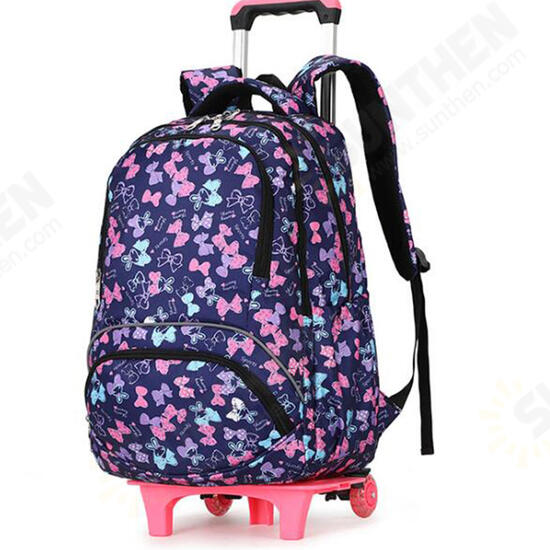 38L 6 Wheels Removable Luggage Trolley Backpack Rucksack Student School Bag Outdoor Travel