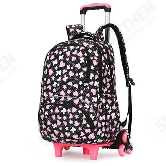 38L 6 Wheels Removable Luggage Trolley Backpack Rucksack Student School Bag Outdoor Travel