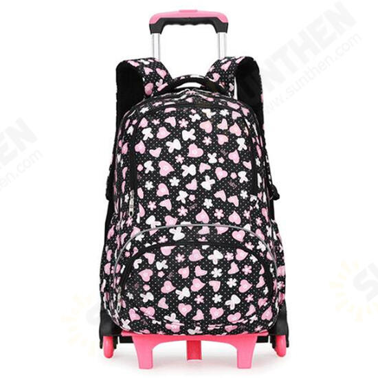 38L 6 Wheels Removable Luggage Trolley Backpack Rucksack Student School Bag Outdoor Travel