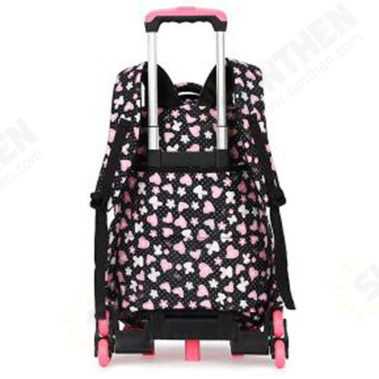 38L 6 Wheels Removable Luggage Trolley Backpack Rucksack Student School Bag Outdoor Travel