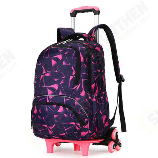 38L 6 Wheels Removable Luggage Trolley Backpack Rucksack Student School Bag Outdoor Travel