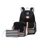 3Pcs/Set Canvas Backpack Rucksack School Bag Waterproof Shoulder Bag Outdoor Travel