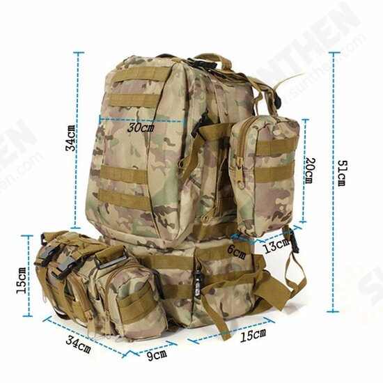 50L 600D Military Nylon Outdoor Sports Rucksack Backpack Camping Hiking Camouflage Shoulder Bag Pack 50L 600D Military Nylon Outdoor Sports Rucksack Backpack Camping Hiking Camouflage Shoulder Bag Pack
