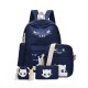 5Pcs/set Canvas Backpack Cat Large Capacity School Bags Camping Multi-function Travel Bag 5Pcs/set Canvas Backpack Cat Large Capacity School Bags Camping Multi-function Travel Bag