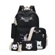 5Pcs/set Canvas Backpack Cat Large Capacity School Bags Camping Multi-function Travel Bag 5Pcs/set Canvas Backpack Cat Large Capacity School Bags Camping Multi-function Travel Bag