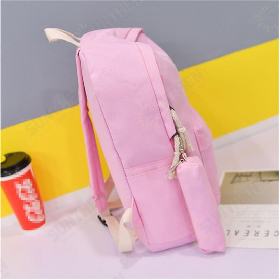 5Pcs/set Canvas Backpack Cat Large Capacity School Bags Camping Multi-function Travel Bag