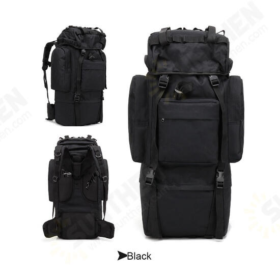 65L Outdoor Tactical Molle Backpack Rucksack Waterproof 900D Nylon Shoulder Bag Camping Hiking Trekking