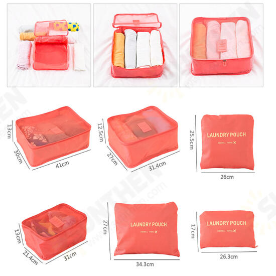 6Pcs Waterproof Clothes Storage Bag Outdoor Travel Bag Luggage Bag Packing Bag