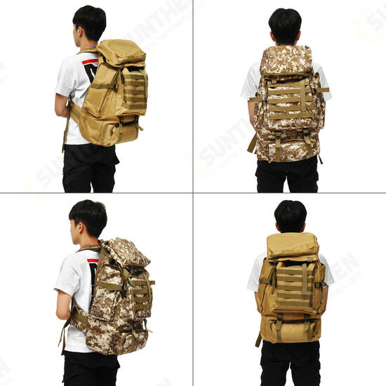 80L Outdoor Military Rucksacks Tactical Bag Camping Hiking Trekking Backpack