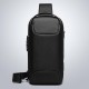 BG-22085 Oxford Cloth Sling Chest Bag USB External Charging Port Waterproof Crossbody Bag Breathable Anti-theft Zipper Shoulder Bag for Camping Travel