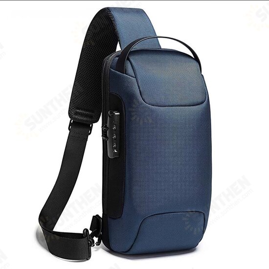 BG-22085 Oxford Cloth Sling Chest Bag USB External Charging Port Waterproof Crossbody Bag Breathable Anti-theft Zipper Shoulder Bag for Camping Travel