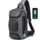 BG-7086 8L Men Sling Bag with USB Charging Port Oxford Cloth Chest Shoulder Crossbody Bag Oxford Cloth Multipurpose Travel Rucksack