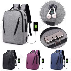 17L Anti-theft Men Women Laptop Notebook Backpack USB Charging Port Lock Travel School Bag 17L Anti-theft Men Women Laptop Notebook Backpack USB Charging Port Lock Travel School Bag