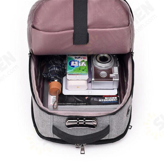 17L Anti-theft Men Women Laptop Notebook Backpack USB Charging Port Lock Travel School Bag