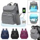 20L Outdoor Travel USB Mummy Backpack Waterproof Multifunctional Baby Nappy Diapers Bag