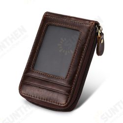Card Holder Card Bag Wax Leather Certificate Package Bank Card Bus Card Sets