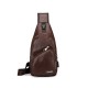 Casual Outdoor Travel USB Charging Port Sling Bag Leather Chest Bag Crossbody Bag