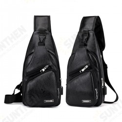 Casual Outdoor Travel USB Charging Port Sling Bag Leather Chest Bag Crossbody Bag Casual Outdoor Travel USB Charging Port Sling Bag Leather Chest Bag Crossbody Bag