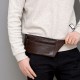 Fanny pack leather belt bag hole for headphones waist pack fishing bag sport